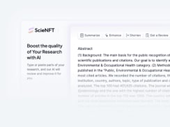 ScieNFT AI • AI-backed research tool 