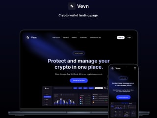 Vevn - crypto & web3 landing page 