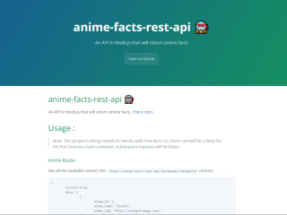 Anime Facts Node API