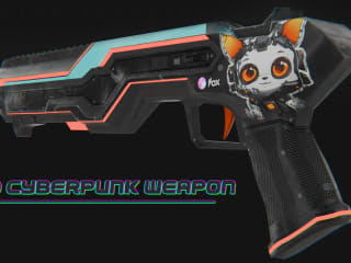 3D Cyberpunk Weapon - Blender | Substance Painter