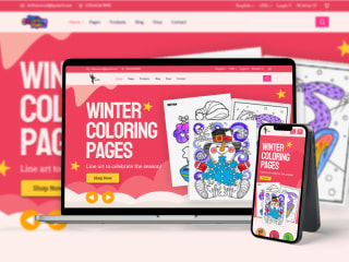 Kids Coloring Book Landing Page Design Redesign