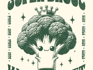 Super Brocc (Broccoli) T-Shirt Design Template
