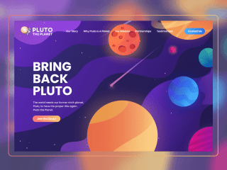 Bring Back Pluto | Landing Page Design