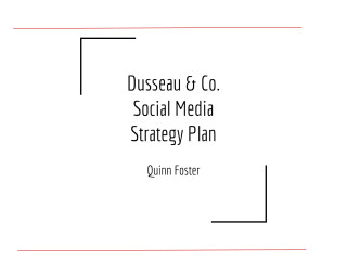 Social Media Strategy Plan - Dusseau & Co.