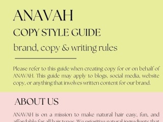 Copy Style Guide Overview | Anavah