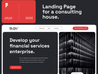 Landing page for a consulting company