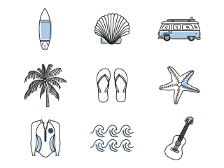 Illustration / Surf Icons