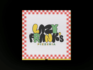Type-Based Logo Design + Visual Identity for Lazy Frank’s Pizza