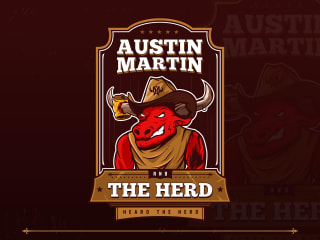 Austin Martin x The Herd - Band Mascot Illustration Logo