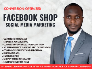 Converting TikTok ads, Facebook shop social media marketing