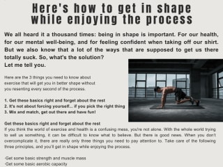 Here's how to get in shape while enjoying the process