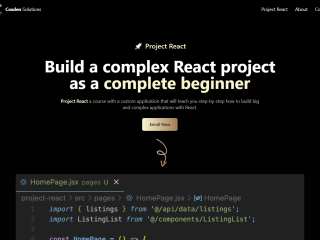 Website copy for Project React 