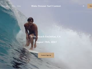 Web Design for Blake Dresner Surf Contest