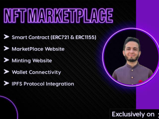 I will build a smart contract, NFT marketplace website