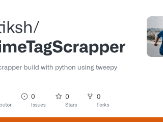 GitHub - Sutiksh/AnimeTagScrapper: Tweet scrapper build with py…