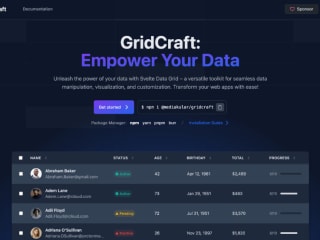 GridCraft: A Powerful SvelteKit Data Grid Solution