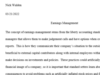 Academic Analysis of Earnings Management
