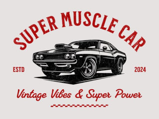 Super Muscle Car Logo Design Template