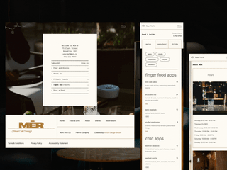 MĒR — Food & Beverage · Framer Restaurant Template