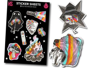 Rainbow Camping Stickers