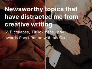 Newsworthy topics that have distracted me from creative writing