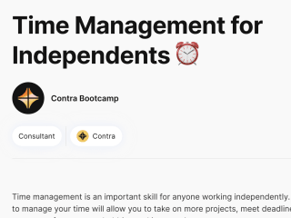 Article for Contra's Bootcamp: Time Management for Independents