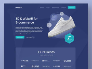 AR Technology Startup For E-commerce Interactive Web Design 