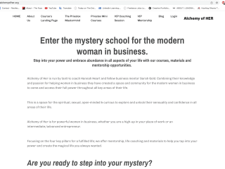 Alchemy of Her - Website Copy and SEO Optimisation 