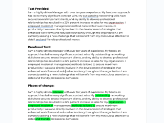Proofreading Personal Statement - Experienced Manager