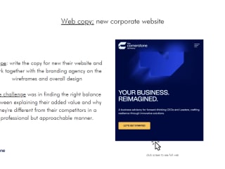 Web Copy - The Cornerstone Advisory