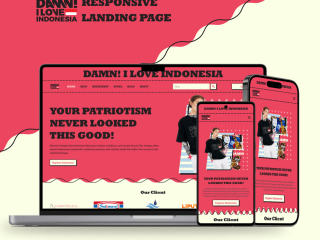 Neo-Brutalism Landing Page of DAMN! I LOVE INDONESIA