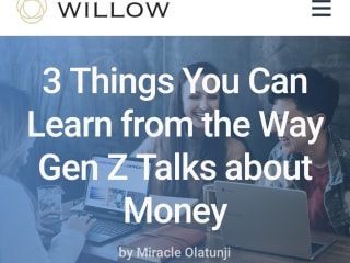 Personal Finance Article for Willow, Fintech Startup