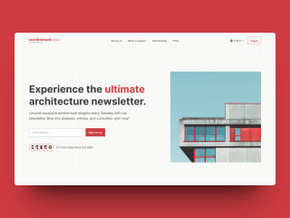 Architecture Newsletter Website Hero Section Redesign