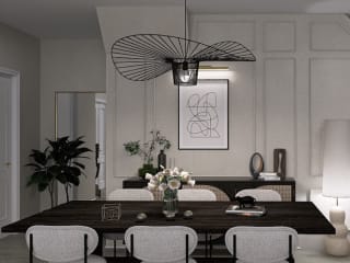 Organic Modern Living, Dining and Powder Room design on Behance