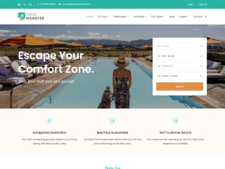 Travel agency website using WordPress CMS.