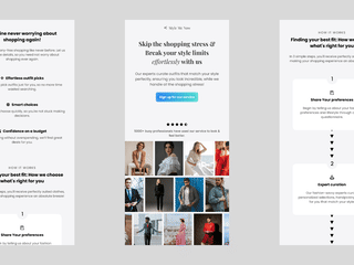 Landing Page for Styling Service
