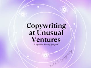 Copywriting at Unusual Ventures