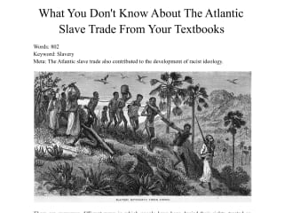 What You Don't Know About The Atlantic Slave Trade 