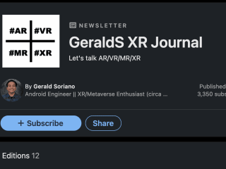 GeraldS XR Journal - LinkedIn Newsletter Series