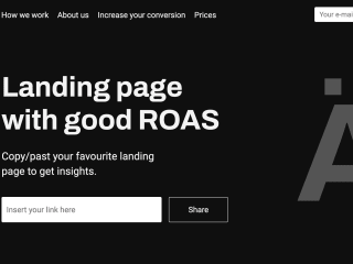 Landing page with good ROAS