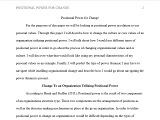 Article: Positional Power for Change. Written for my MPA.