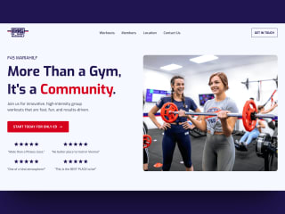 Fitness Studio Website Hero Section Redesign