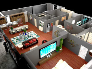 Dallas Modern Home Floorplan Rendering