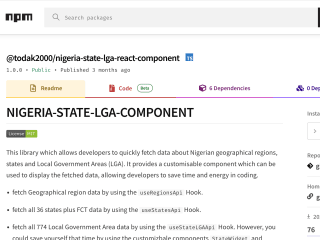 Nigeria-states-lga react library