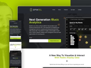 Spintel Labs / Music industry software Landing page 