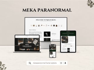 Meka Paranormal (Framer Blog Website)