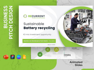 Pitch Deck Presentation Design for Recurrent Sustainable Battery