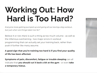﻿Content Writing: Working Out - How Hard is Too Hard?