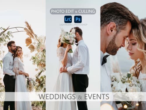 I will photo culling, wedding photo editing in lightroom