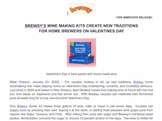 Brewsy Vday Press Release